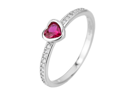 5667 stribrny prsten srdicko zirkon velikost prstenu 51