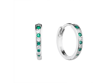 5679 5679 5679 13256 stribrne nausnice kruhy krouzky ciry kamen zeleny zirkon sperky bealio