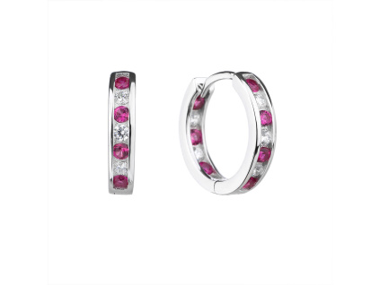 5685 5685 5685 stribrne nausnice krouzky cervene 16 mm