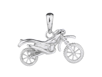 5781 09968 stribrny privesek motorka motocross motokross stroj bez kamene brouseny sperky bealio