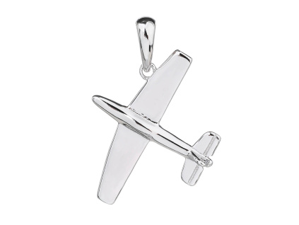 5784 09966 stribrny privesek letadlo stroj letec pilot letuska bez kamene sperky bealio