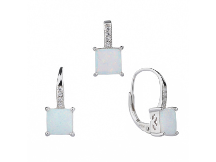 5811 6 5811 6 07769f stribrna souprava ctvercova ctverec kamen bily opal sperky bealio