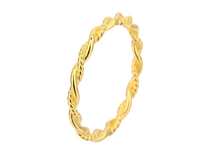 5823 stribrny prsten spirala pleteny yellow velikost prstenu 58