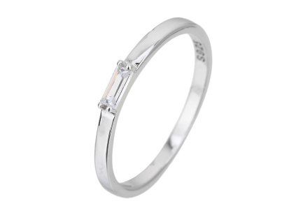 Stříbrný prsten NĚŽNÝ SOLITÉR (Velikost prstenu 58)