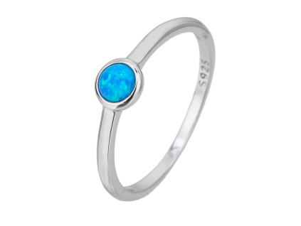 5841 stribrny prsten soliter modry opal velikost prstenu 62