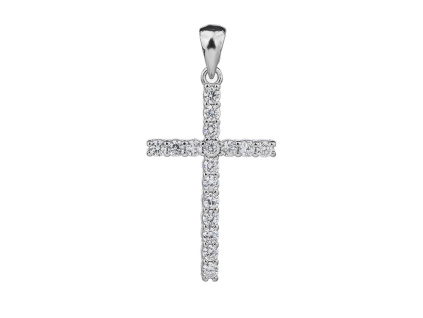 5886 5886 stribrny privesek zarivy kriz 27 mm