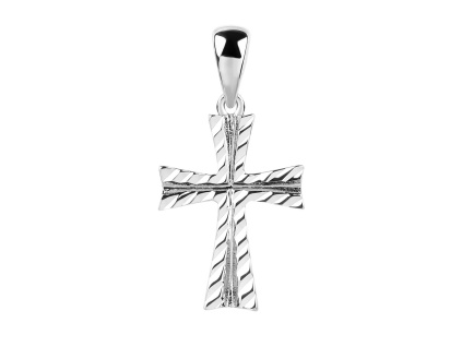 5901 stribrny privesek kriz brouseny