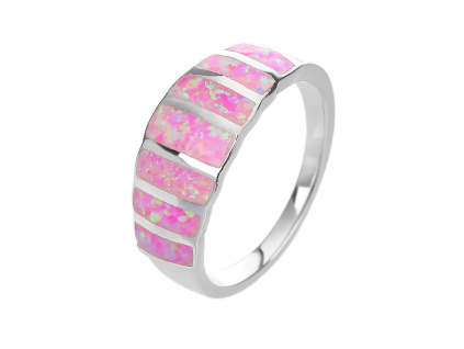 5907 stribrny prsten nebesky ruzovy opal velikost prstenu 58