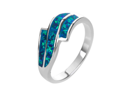 5910 stribrny prsten vlnky zeleny opal velikost prstenu 64