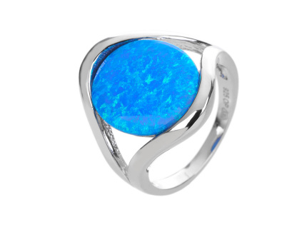 5922 stribrny prsten mohutny soliter modry opal velikost prstenu 62