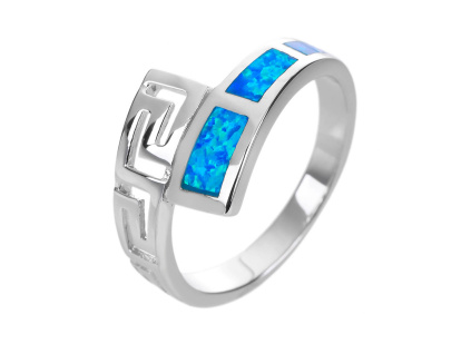 5925 stribrny prsten recky modry opal velikost prstenu 64