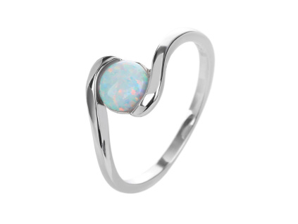5934 stribrny prsten soliter bily opal velikost prstenu 64