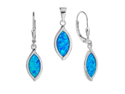 5949 5949 5949 stribrna souprava kapka modry opal