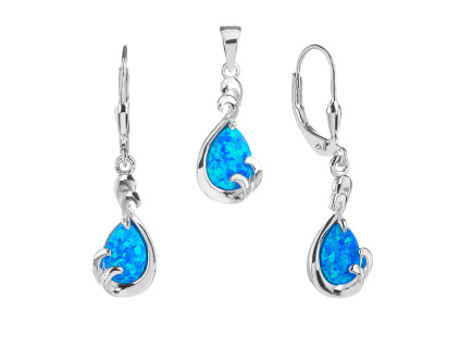 5967 1 5967 1 5967 1 12524 stribrna souprava kapka slza ornament kamen modry opal sperky bealio