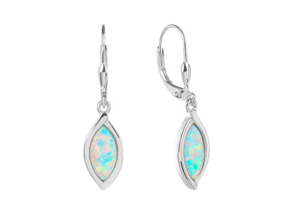 5979 5979 stribrne nausnice kapka bily opal