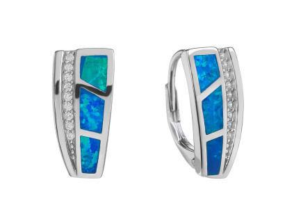 5997 5997 stribrne nausnice mozaika modry opal
