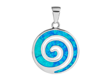6051 6051 12579 stribrny privesek ornament spirala kamen modry opal sperky bealio