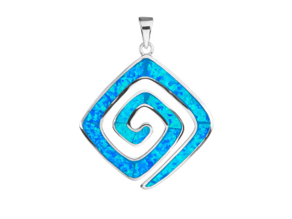 6057 6057 12567 stribrny privesek ornament spirala kamen modry opal sperky bealio