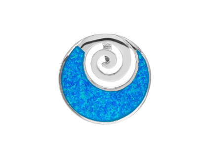 6060 12566 stribrny privesek ornament spirala kamen modry opal sperky bealio