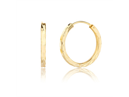 6075 6075 13412 stirbrne nausnice kruhy krouzky brousene zlacene yellow zlate pozlacene 20 mm male sperky bealio