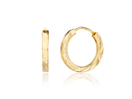 6078 6078 13410 stirbrne nausnice kruhy krouzky brousene zlacene yellow zlate pozlacene 15 mm male sperky bealio