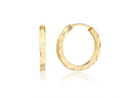 6084 6084 13411 stirbrne nausnice kruhy krouzky brousene zlacene yellow zlate pozlacene 17 mm male sperky bealio