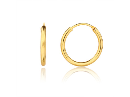 6093 6093 13421 stirbrne nausnice kruhy krouzky zlacene yellow zlate pozlacene 14 mm male sperky bealio