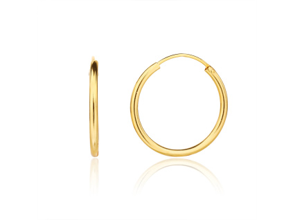 6099 6099 13423 stirbrne nausnice kruhy krouzky zlacene yellow zlate pozlacene 18 mm male sperky bealio