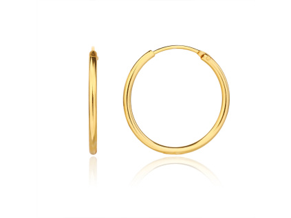 6102 6102 13424 stirbrne nausnice kruhy krouzky zlacene yellow zlate pozlacene 20 mm male sperky bealio