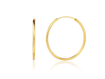 6108 6108 13426 stirbrne nausnice kruhy krouzky zlacene yellow zlate pozlacene 30 mm male sperky bealio