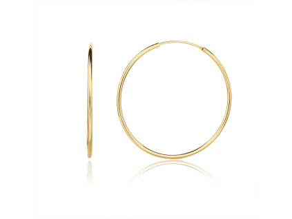 6114 6114 13428 stirbrne nausnice kruhy krouzky zlacene yellow zlate pozlacene 40 mm male sperky bealio