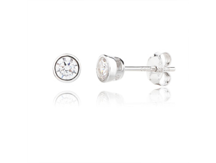 6171 6171 05689 stribrne nausnice kaminek 4 mm pecky puzeta ciry kamen bily zirkon sperky bealio