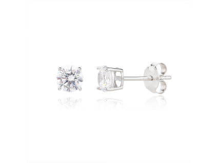 6195 6195 06910 stribrne nausnice kaminek 6 mm pecky puzeta ciry kamen bily zirkon sperky bealio