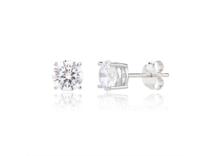 6198 6198 06911 stribrne nausnice kaminek 7 mm pecky puzeta ciry kamen bily zirkon sperky bealio