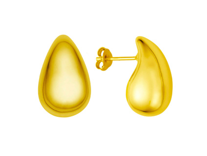 6255 2 6255 2 stribrna nausnice slza kapka zlacene yellow 20 mm