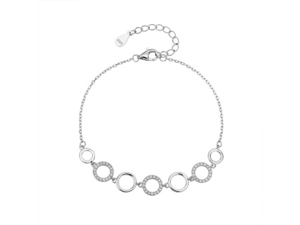 6312 stribrny naramek krouzky delka naramku 17 3 cm