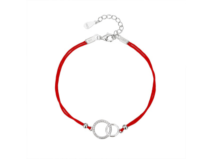 6333 stribrny naramek propojene krouzky shamballa provazek delka naramku 17 3 cm