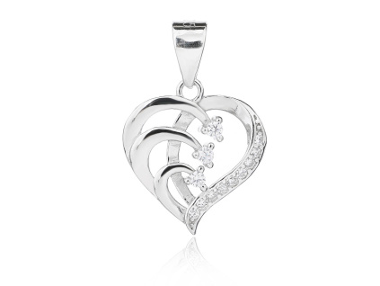 6354 13498 stribrny privesek srdce ciry kamen bily zirkon sperky bealio