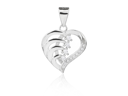 6357 13499 stribrny privesek srdce ciry kamen bily zirkon sperky bealio