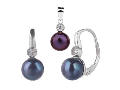 6447 6447 10799 stribrna souprava kamen cerna ricni perla klasicky pevny patent sperky bealio