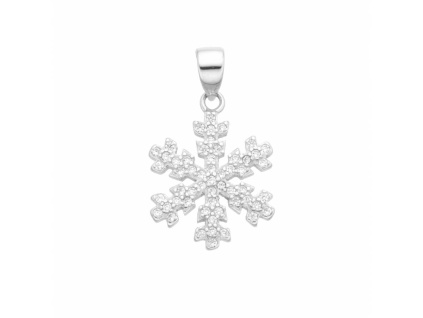 645 645 stribrny privesek snehova vlocka zariva
