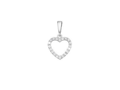 6468 6468 11538 stribrny privesek srdce srdicko ciry kamen bily zirkon sperky bealio