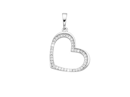 6477 11550 stribrny privesek srdce srdicko ciry kamen bily zirkon sperky bealio