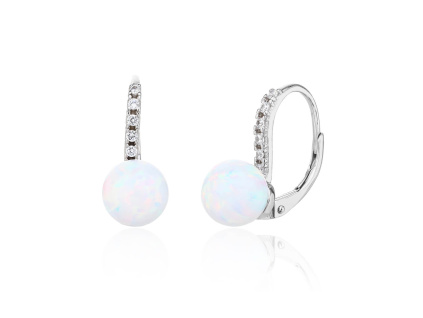 6579 6579 13652 stribrne nausnice klasicky pevny patent kamen bily opal sperky bealio