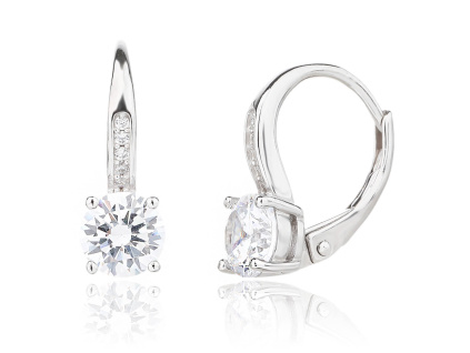 6588 6588 6588 13654 stribrne nausnice klasicky pevny patent kulate ciry kamen bily zirkon sperky bealio