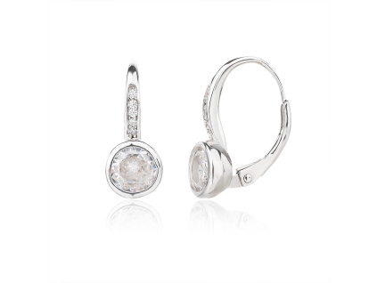 6594 6594 13638 stribrne nausnice kulate klasicky pevny patent ciry kamen bily zirkon sperky bealio