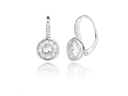 6600 6600 13640 stribrne nausnice kulate klasicky pevny patent ciry kamen bily zirkon sperky bealio