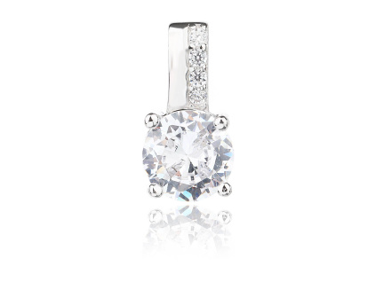 6639 13659 stribrny privesek kulaty ciry kamen bily zirkon sperky bealio