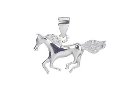 663 stribrny privesek kun zarivy