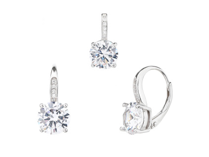 6642 6642 13657 stribrna souprava klasicky pevny patent ciry kamen bily zirkon sperky bealio